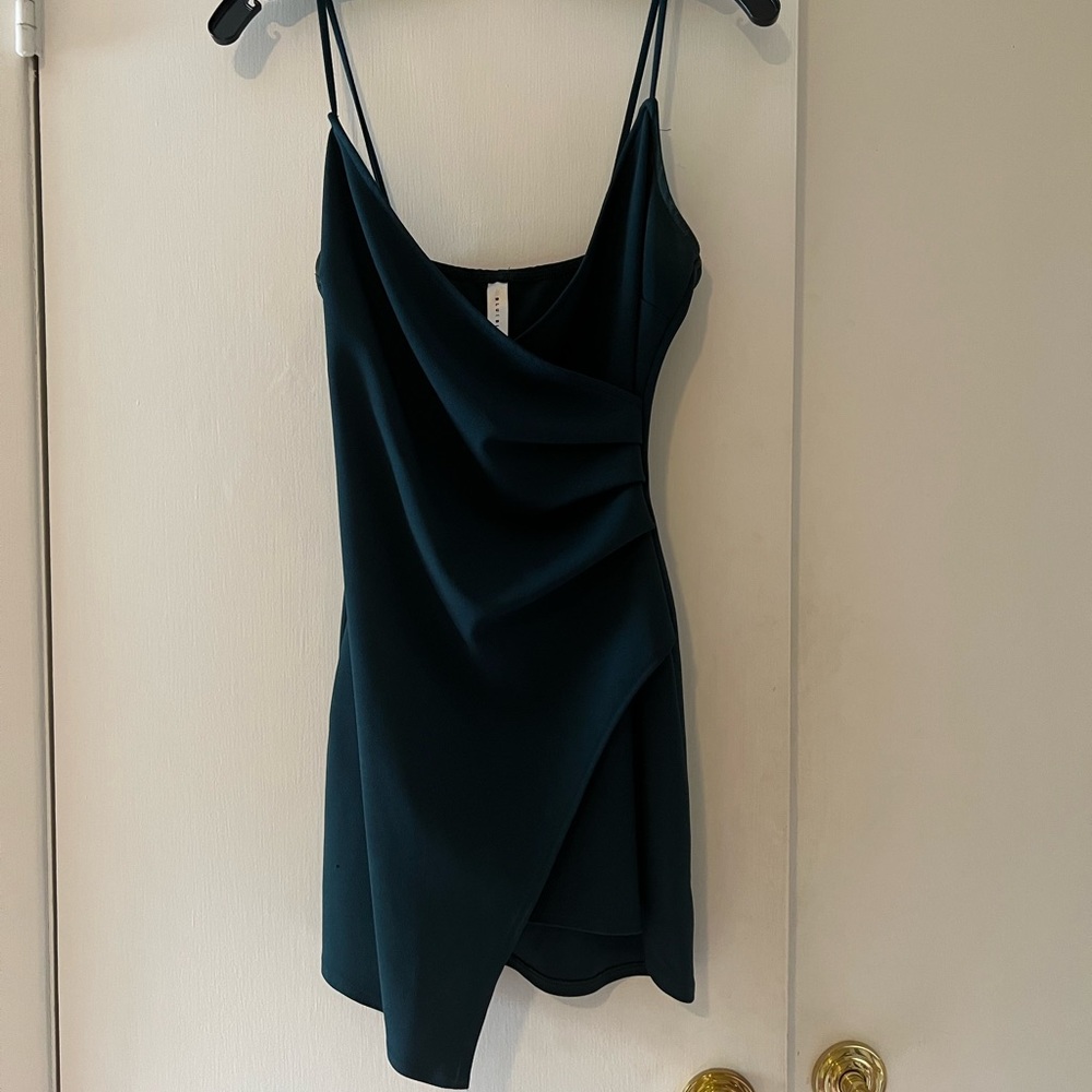 BlueBlush Asymmetric Dress in Blue/Green, Size M